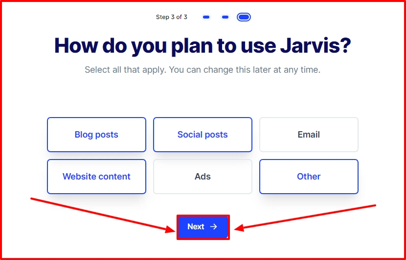 Jarvis ai free trial onboarding process