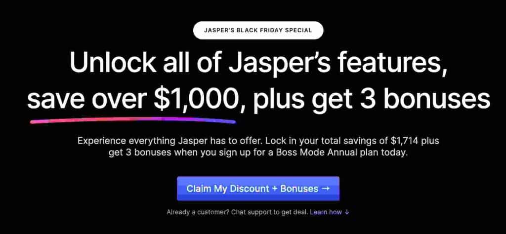 Jasper AI Black Friday Deals
